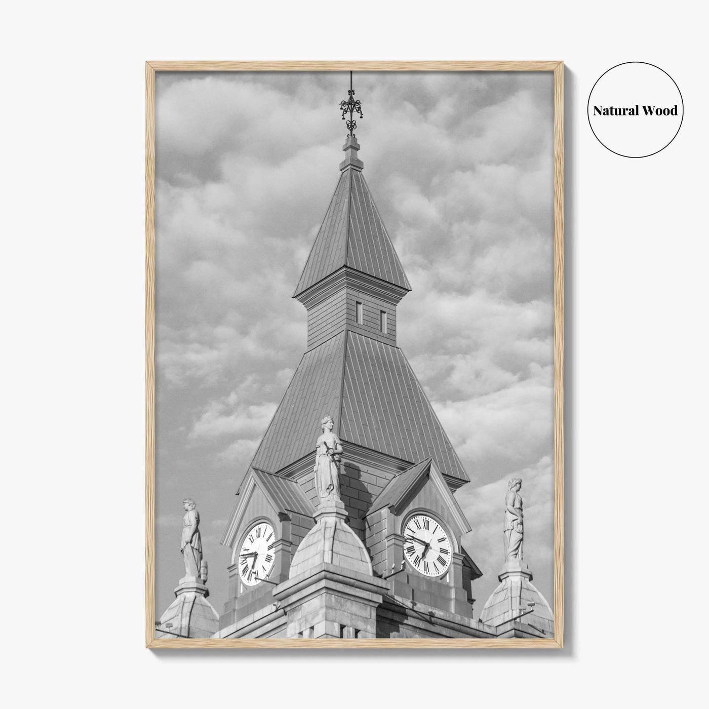 Buffalo Black and White Fine Art Photo Print, Clock Tower, New York, USA Poster