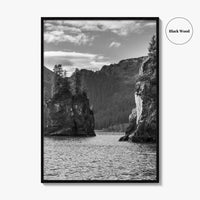 Kenai Fjords National Park Black and White Fine Art Photo Print, Seward Alaska Poster
