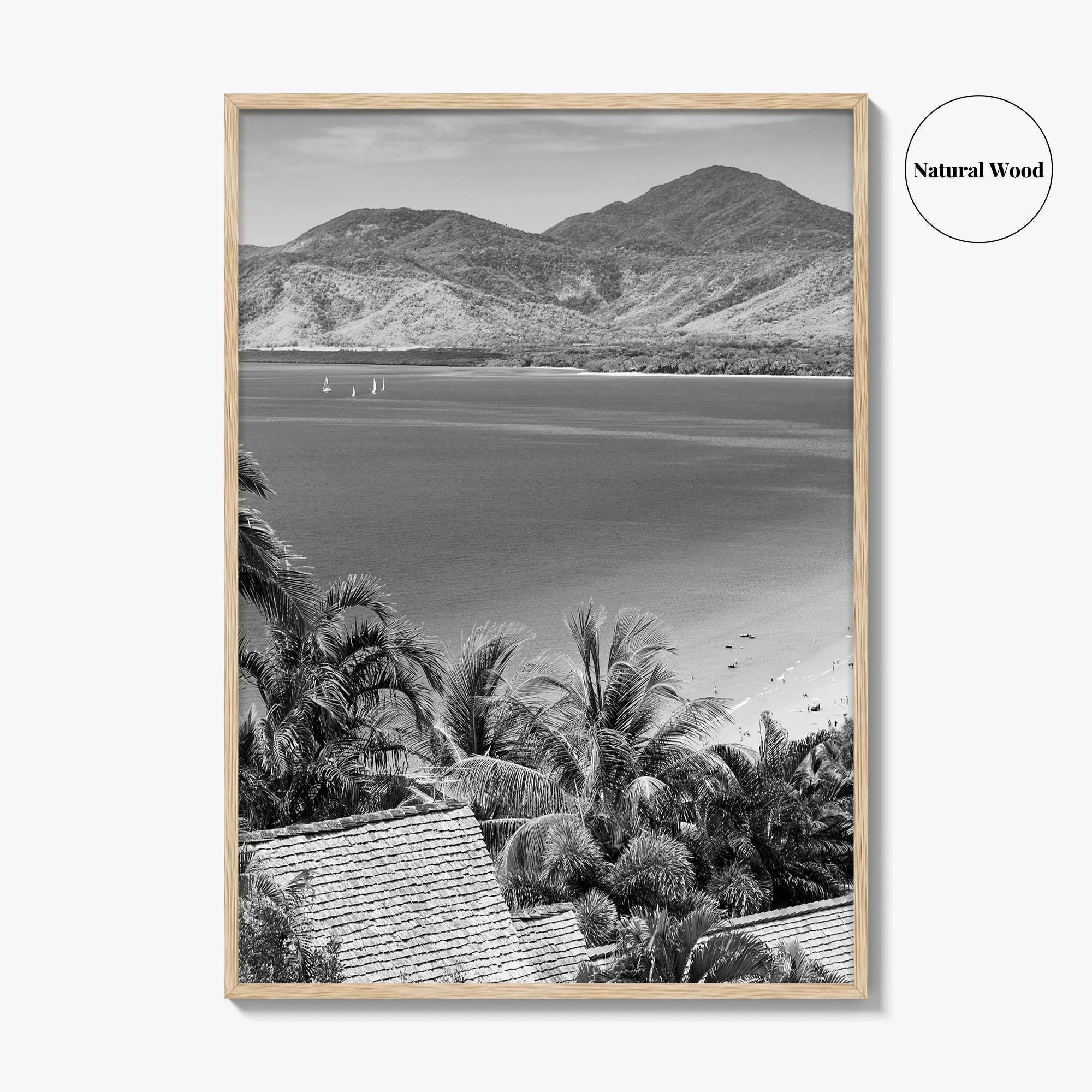 Great Barrier Reef Black and White Fine Art Photo Print, Port Douglas Poster
