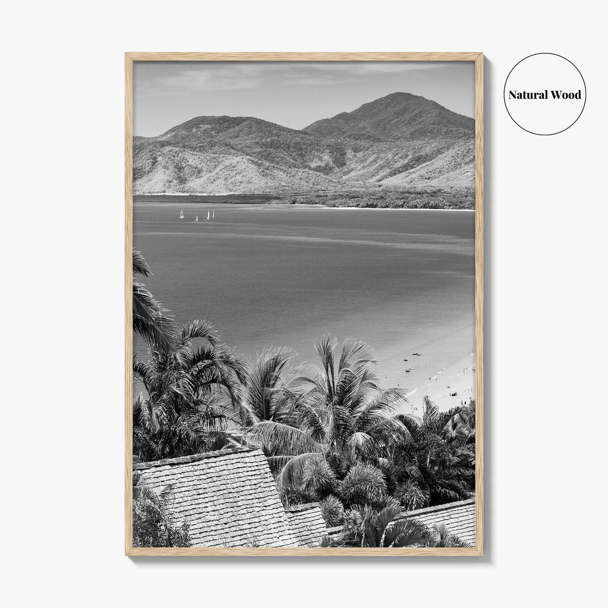 Great Barrier Reef Black and White Fine Art Photo Print, Port Douglas Poster