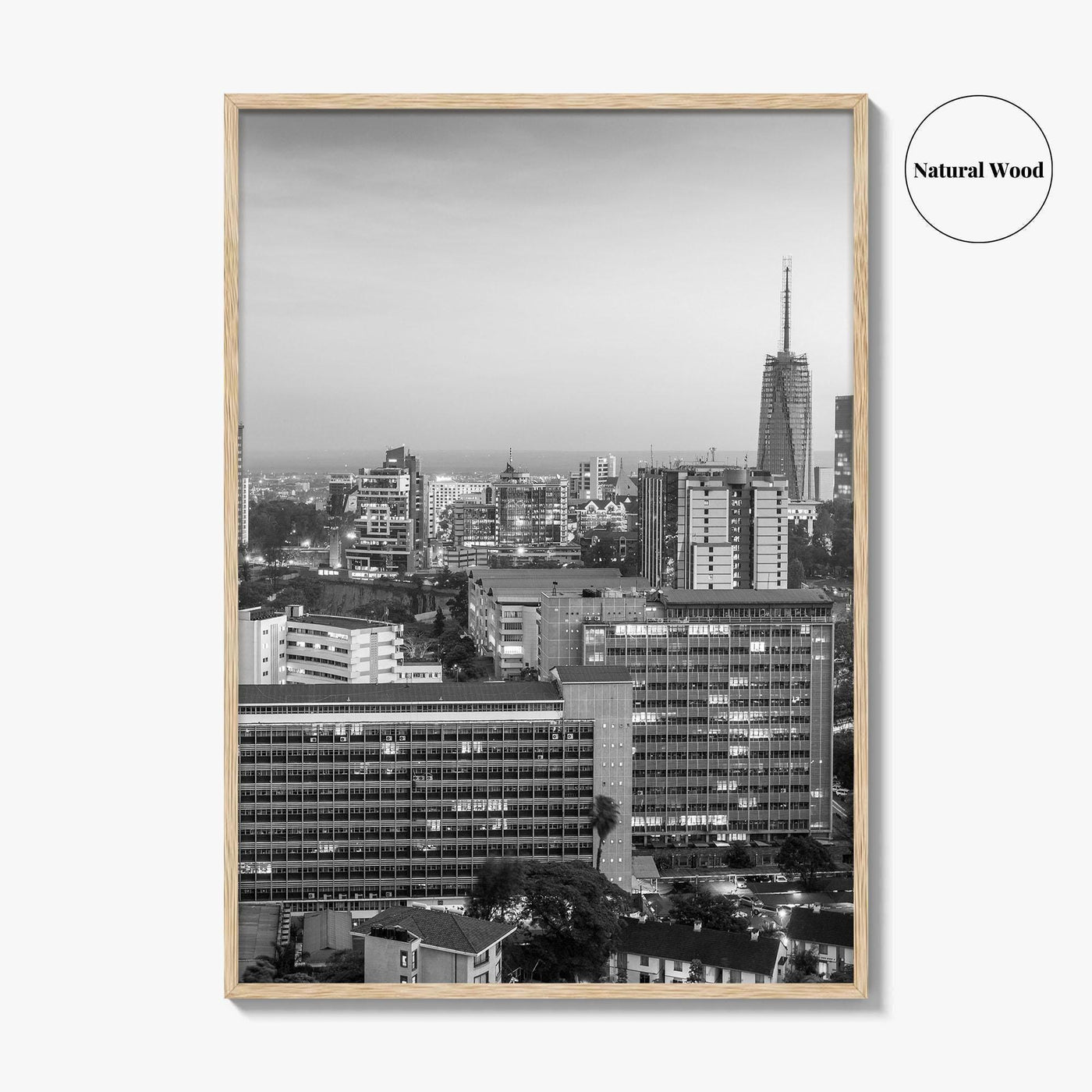 Nairobi Skyline Black and White Fine Art Photo Print, Kenya Poster, East Africa Poster