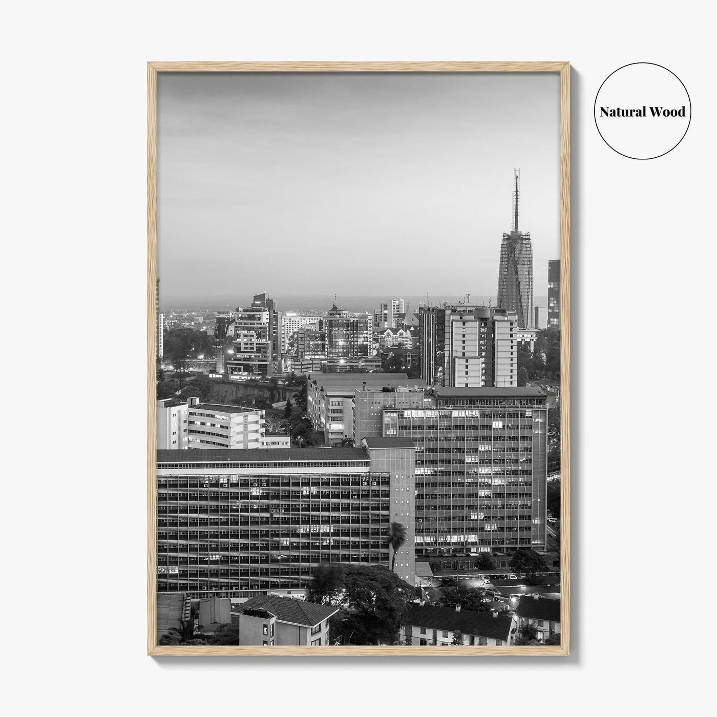Nairobi Skyline Black and White Fine Art Photo Print, Kenya Poster, East Africa Poster