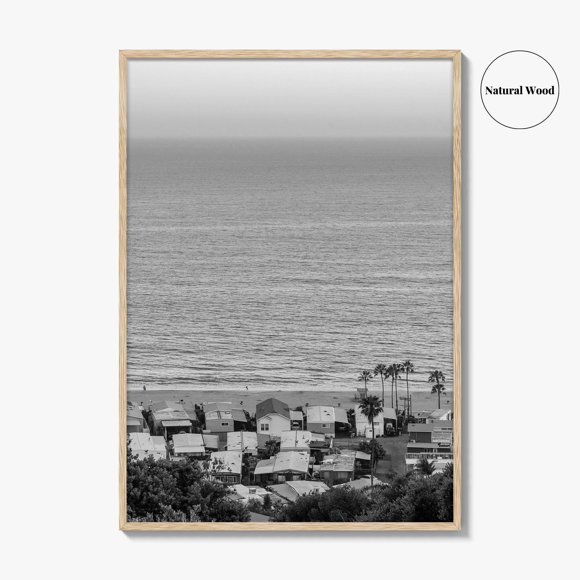 Pacific Palisades Black and White Fine Art Photo Print, California Print