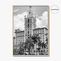 Coral Gables Black and White Fine Art Photo Print, Biltmore Hotel Miami Poster