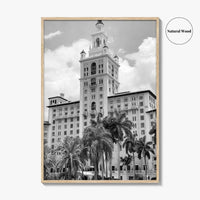 Coral Gables Black and White Fine Art Photo Print, Biltmore Hotel Miami Poster