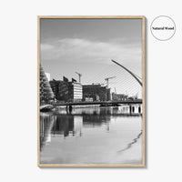 Dublin Black and White Fine Art Photo Print, River Liffey, Samuel Beckett Bridge, Ireland