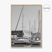 Heraklion Black and White Fine Art Photo Print, Crete Harbor Venetian Fortress Poster