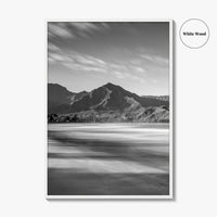 Hanalei Black and White Fine Art Photo Print, Kauai Hawaii Beach Wall Decor Poster