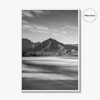 Hanalei Black and White Fine Art Photo Print, Kauai Hawaii Beach Wall Decor Poster
