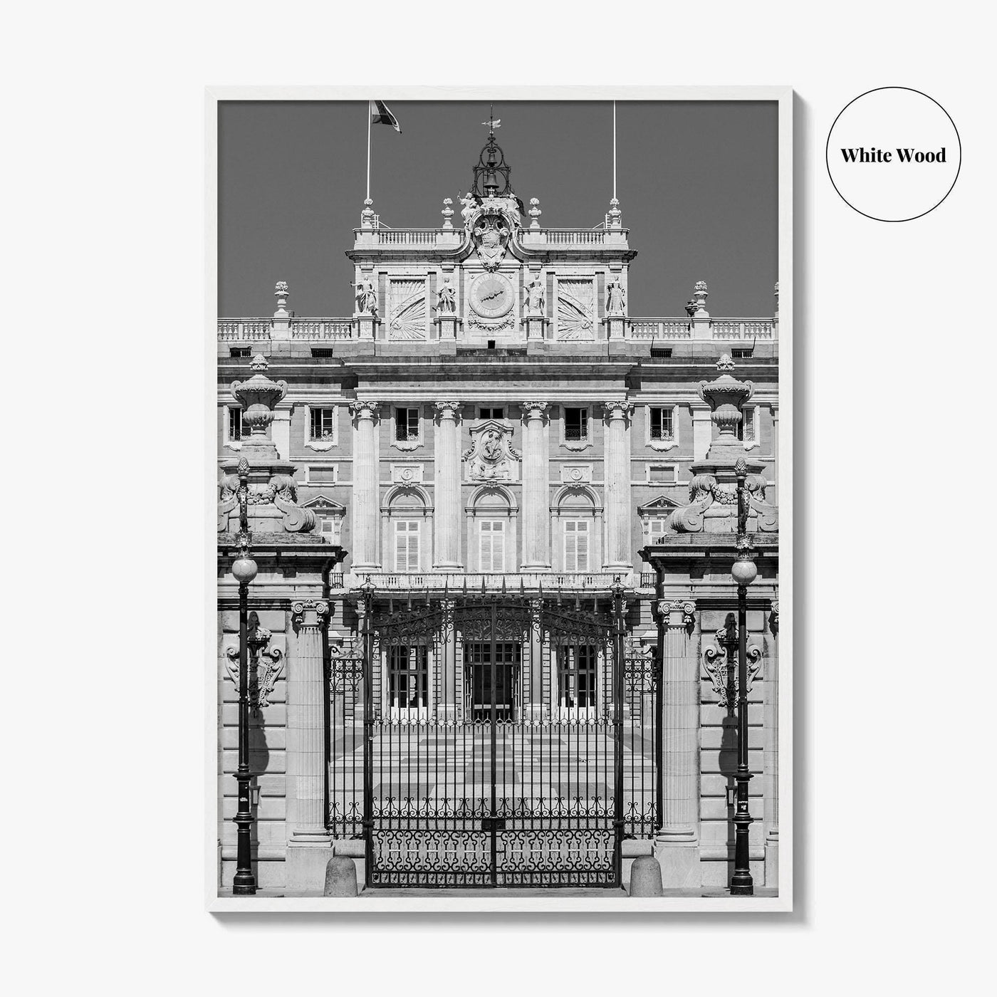 Madrid Black and White Fine Art Photo Print, Royal Palace, Spain Poster, Palacio Real
