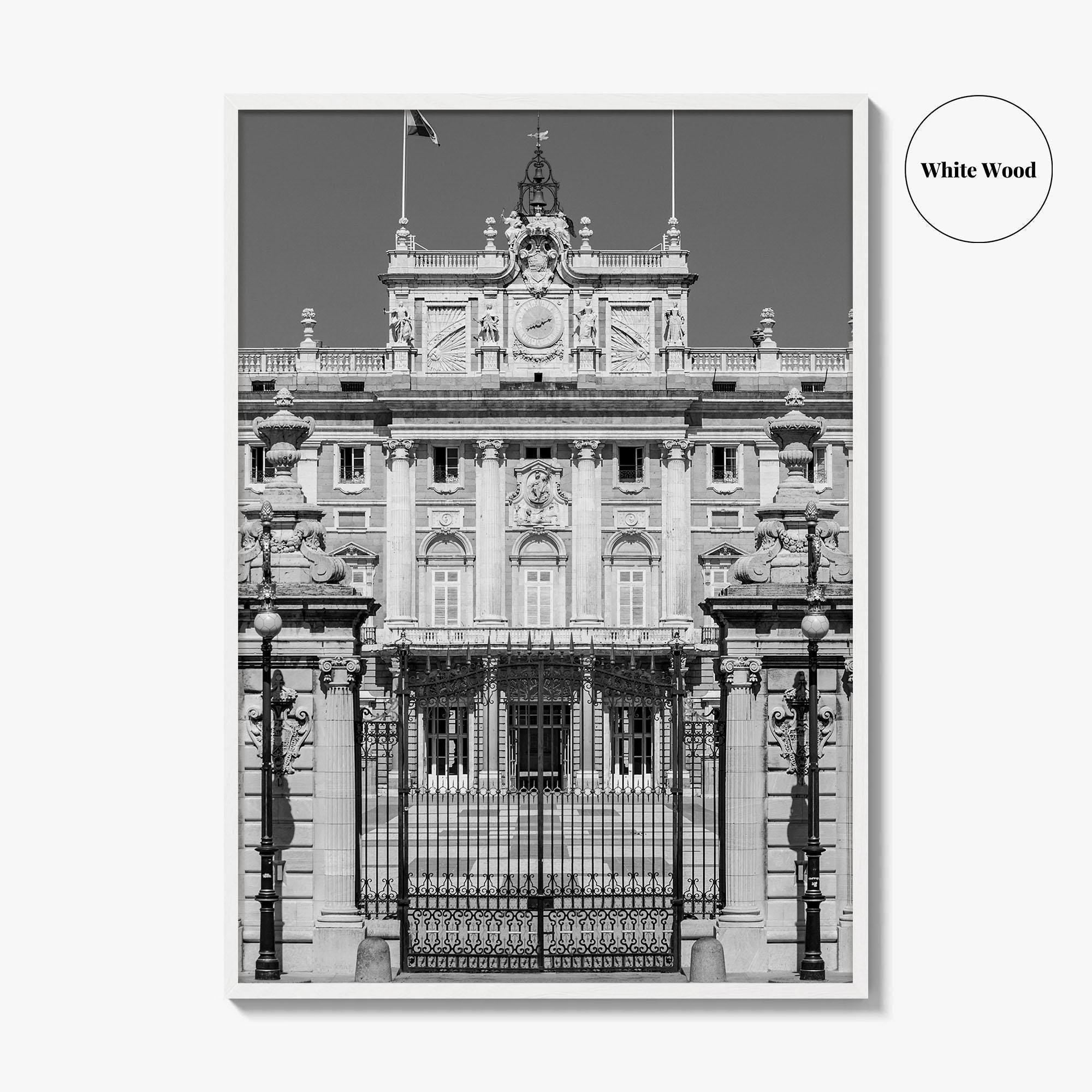 Madrid Black and White Fine Art Photo Print, Royal Palace, Spain Poster, Palacio Real