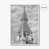 Buffalo Black and White Fine Art Photo Print, Clock Tower, New York, USA Poster