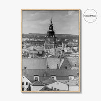 Krakow Black and White Fine Art Photo Print, Poland City View, Wall Decor, Poster