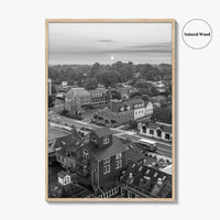 Leesburg Black and White Fine Art Photo Print, Market Station Aerial, Loudoun County Virginia