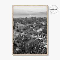 Leesburg Black and White Fine Art Photo Print, Market Station Aerial, Loudoun County Virginia