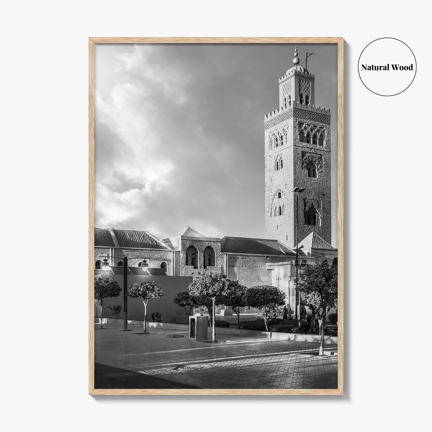 Marrakesh Black and White Fine Art Photo Print, Koutoubia Mosque Minaret, Marrakech Morocco Poster