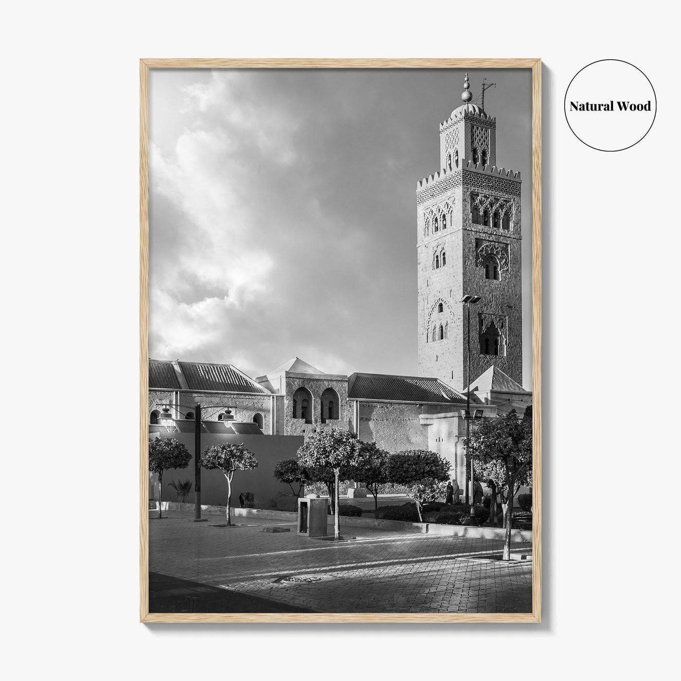 Marrakesh Black and White Fine Art Photo Print, Koutoubia Mosque Minaret, Marrakech Morocco Poster