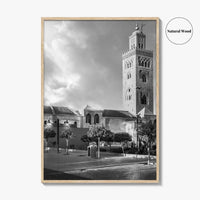Marrakesh Black and White Fine Art Photo Print, Koutoubia Mosque Minaret, Marrakech Morocco Poster