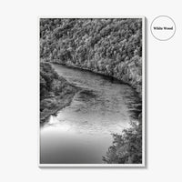 Delaware River Black and White Fine Art Photo Print, Hawk's Nest New York Poster