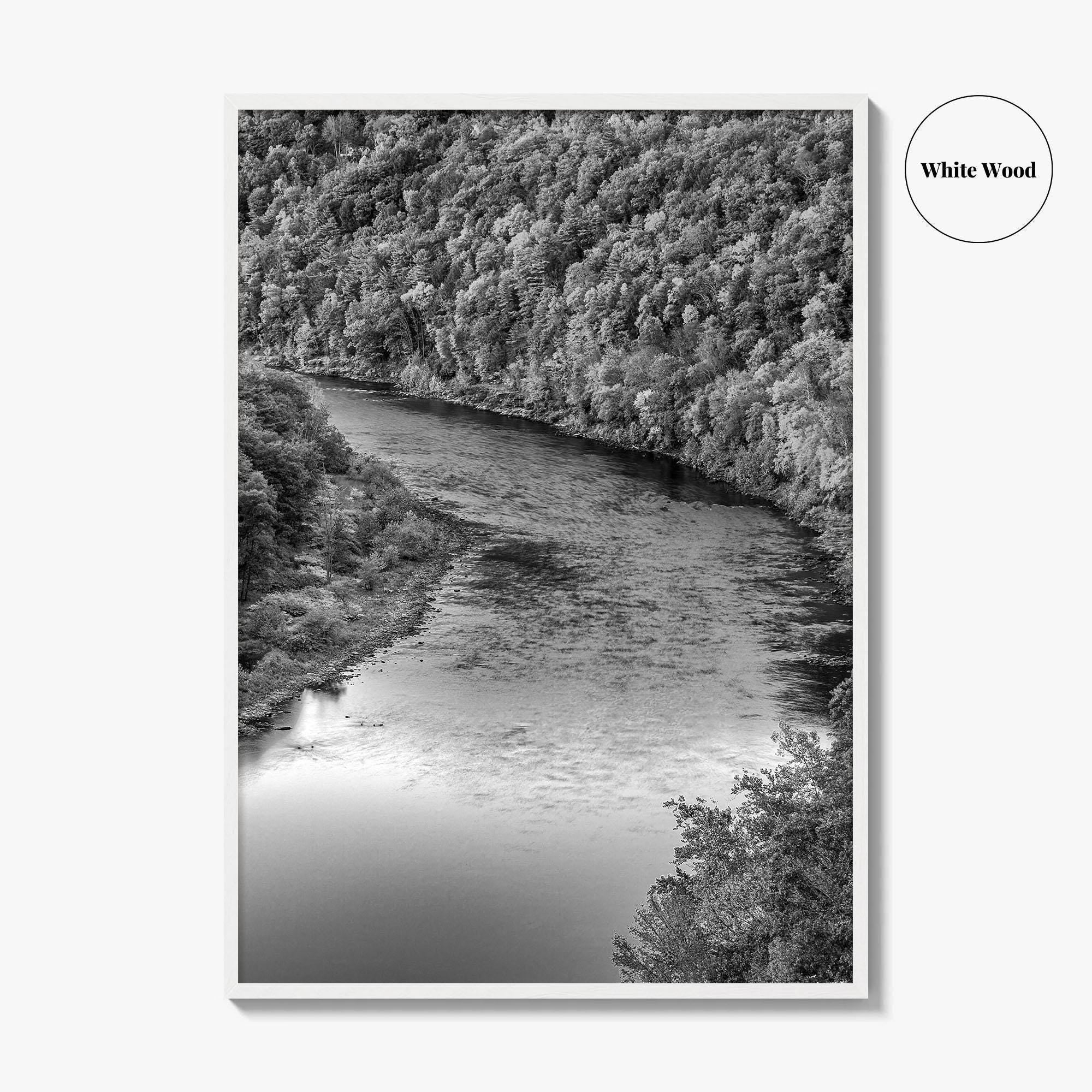 Delaware River Black and White Fine Art Photo Print, Hawk's Nest New York Poster