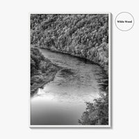 Delaware River Black and White Fine Art Photo Print, Hawk's Nest New York Poster