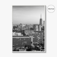 Nairobi Skyline Black and White Fine Art Photo Print, Kenya Poster, East Africa Poster