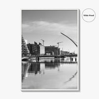 Dublin Black and White Fine Art Photo Print, River Liffey, Samuel Beckett Bridge, Ireland