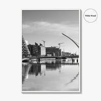 Dublin Black and White Fine Art Photo Print, River Liffey, Samuel Beckett Bridge, Ireland