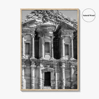 Petra Black and White Fine Art Photo Print, Monastery, Jordan Wall Poster