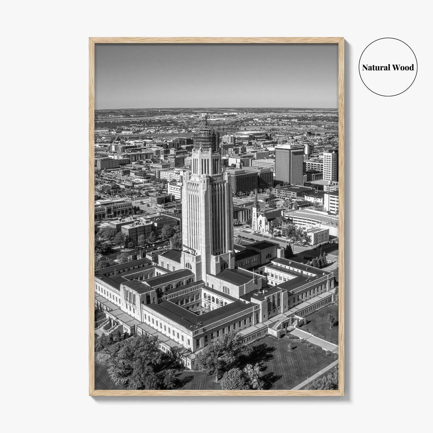 Lincoln Black and White Fine Art Photo Print, Nebraska USA Poster