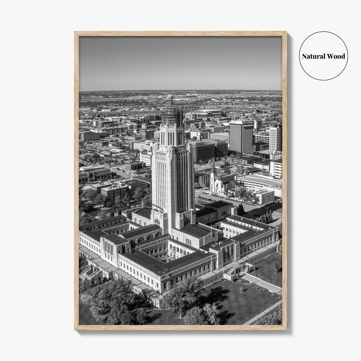 Lincoln Black and White Fine Art Photo Print, Nebraska USA Poster