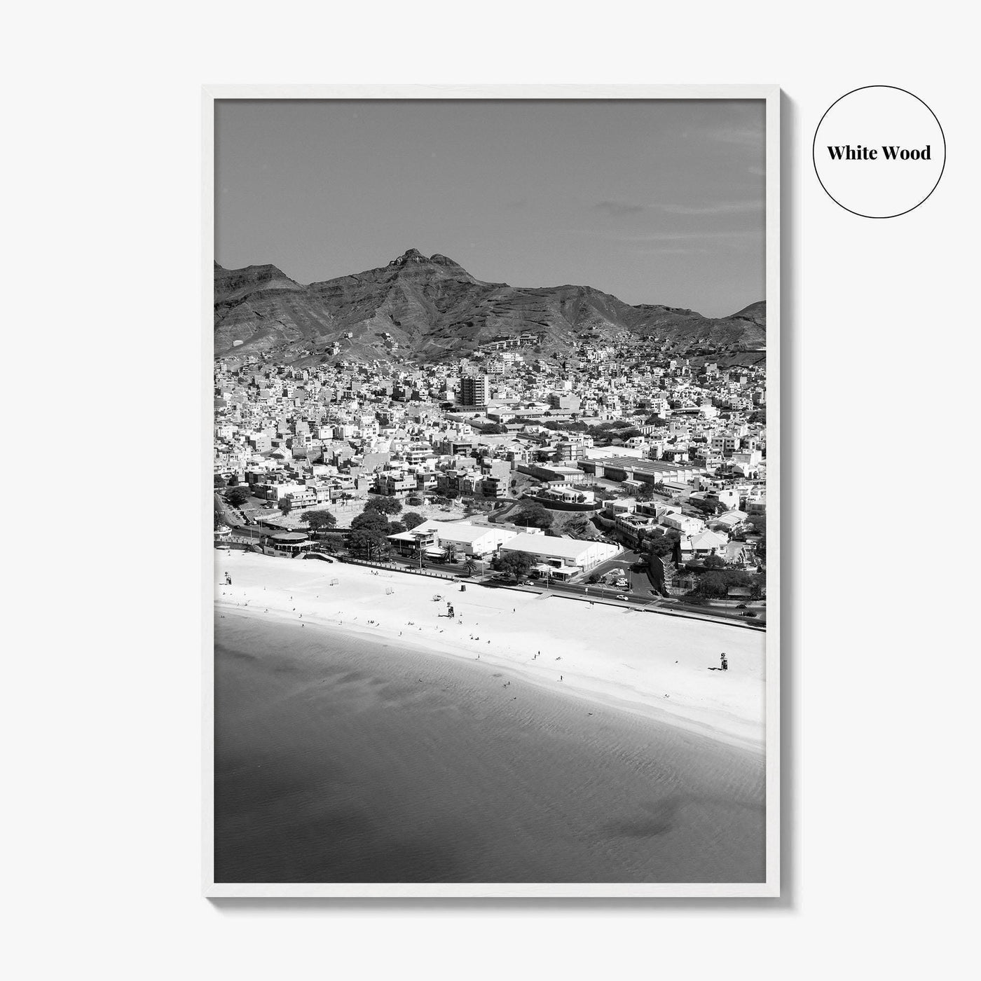 Laginha Black and White Fine Art Photo Print, Mindelo Sao Vicente Cape Verde Poster