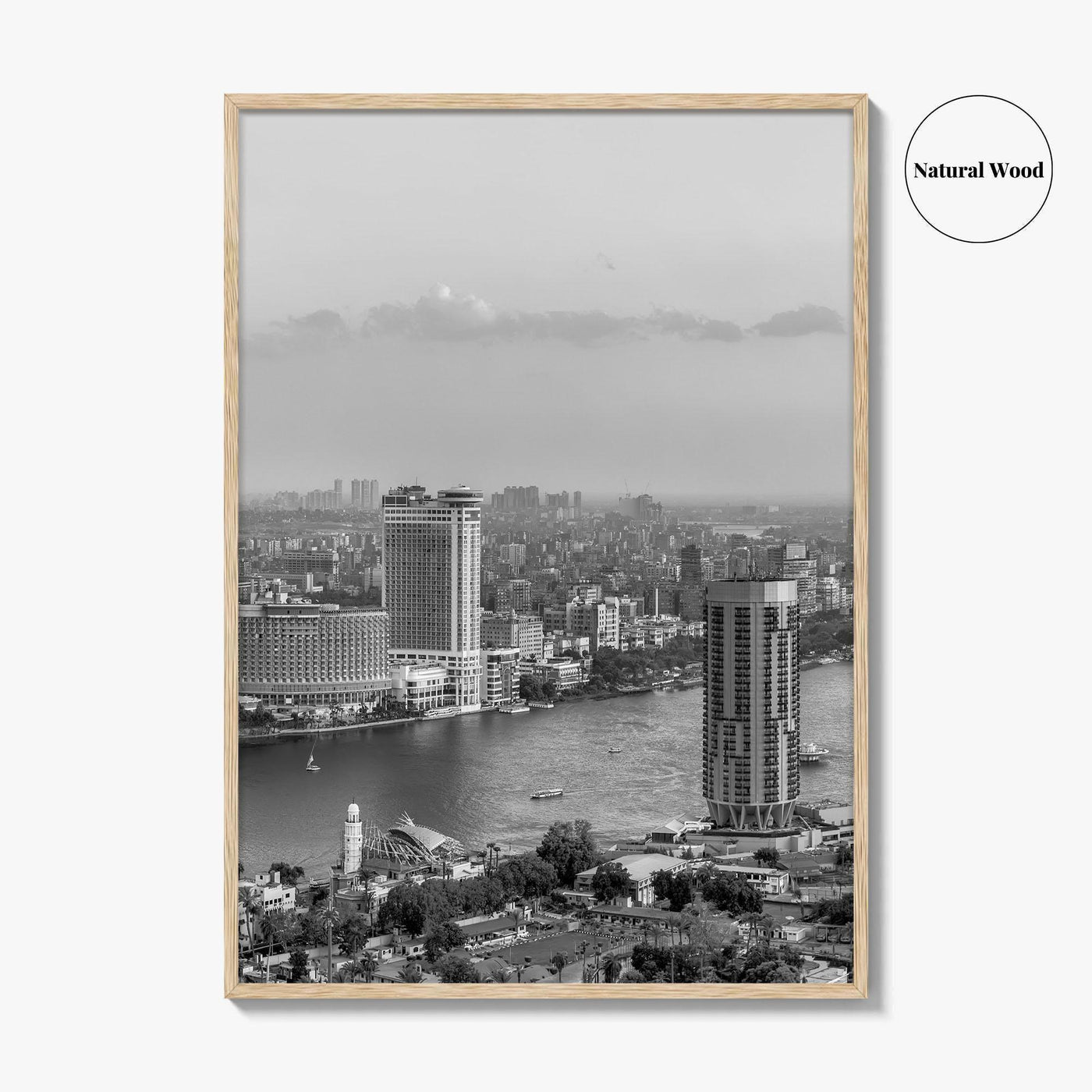 Cairo Black and White Fine Art Photo Print, Nile River, Egypt Wall Art