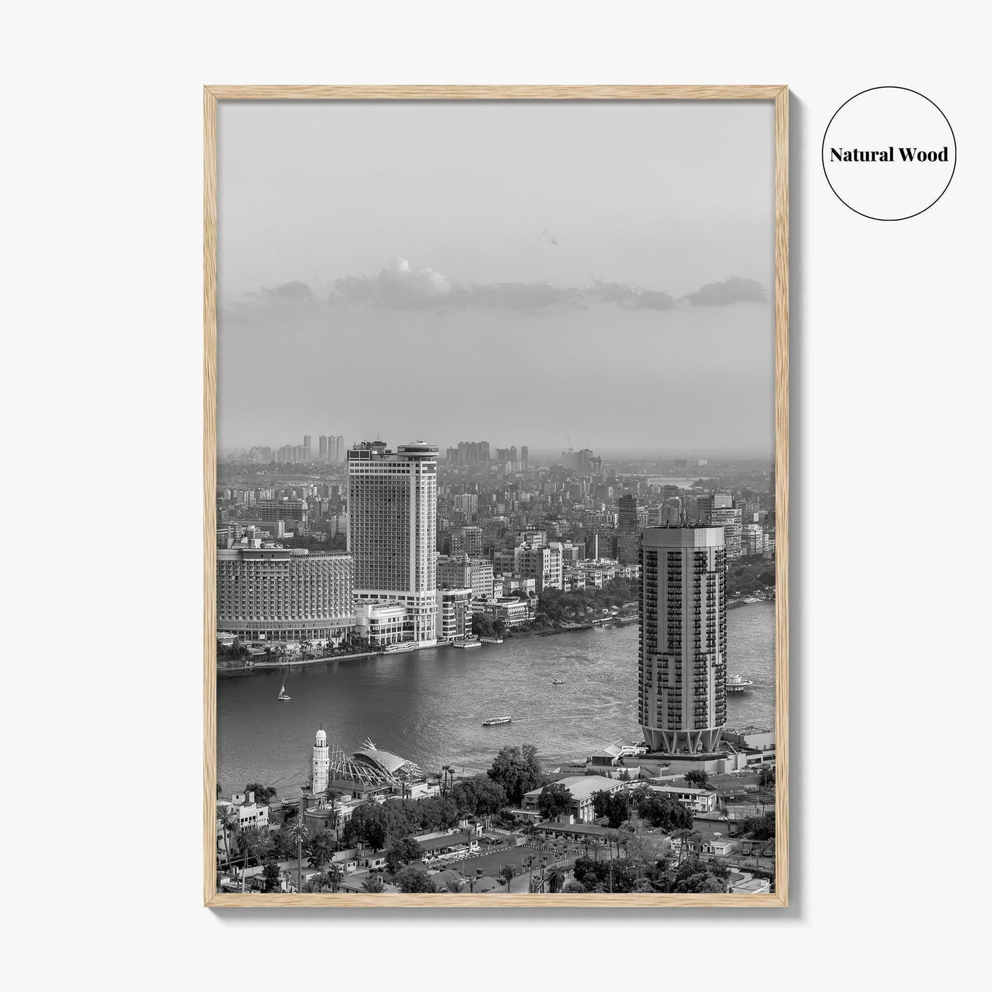 Cairo Black and White Fine Art Photo Print, Nile River, Egypt Wall Art