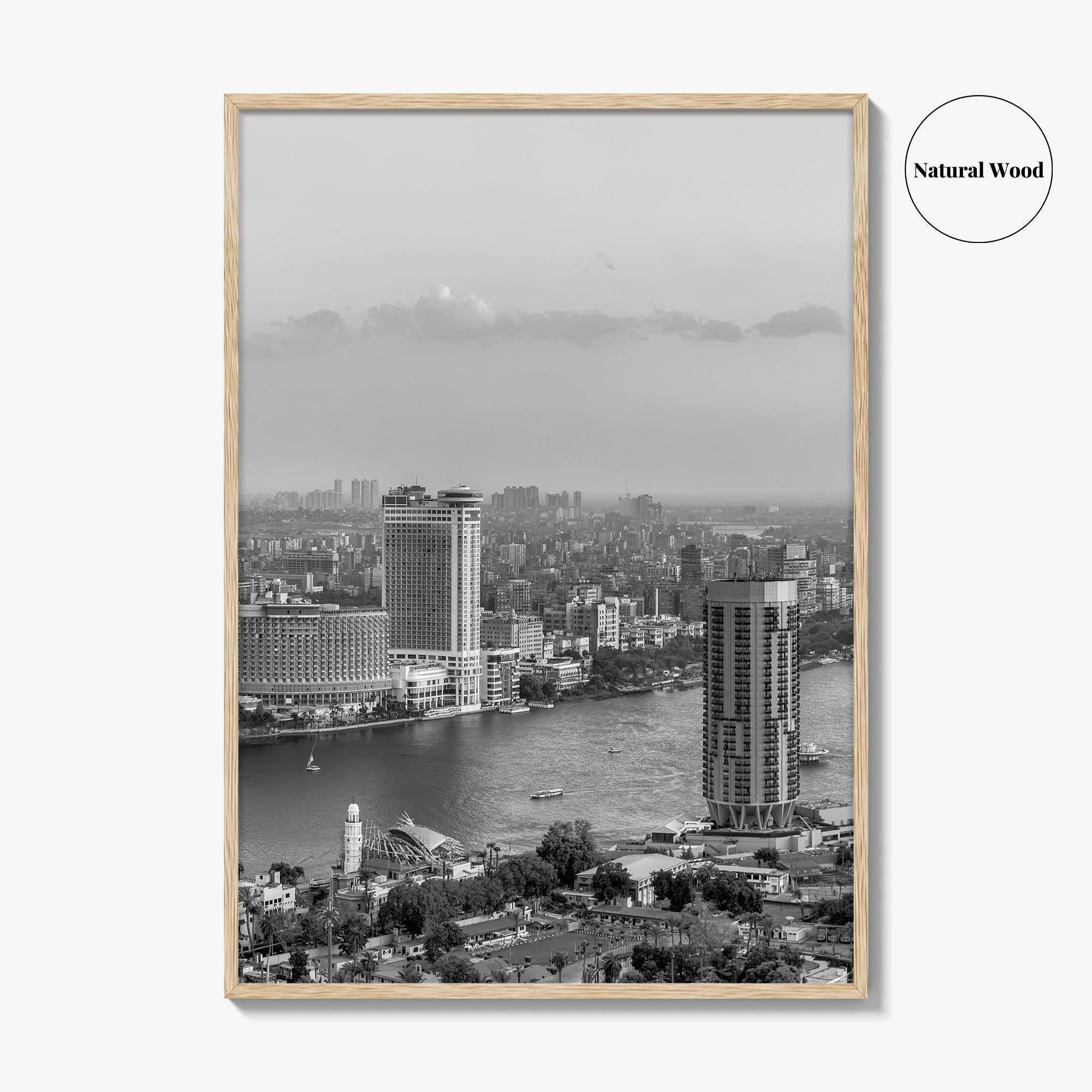 Cairo Black and White Fine Art Photo Print, Nile River, Egypt Wall Art
