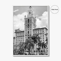 Coral Gables Black and White Fine Art Photo Print, Biltmore Hotel Miami Poster