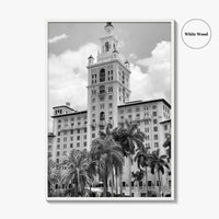 Coral Gables Black and White Fine Art Photo Print, Biltmore Hotel Miami Poster