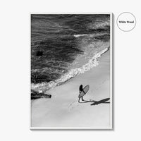 Bali Black and White Fine Art Photo Print, Indonesia Surf Beach Wall Decor Poster