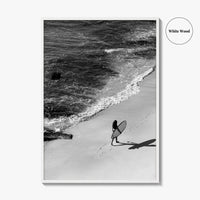Bali Black and White Fine Art Photo Print, Indonesia Surf Beach Wall Decor Poster