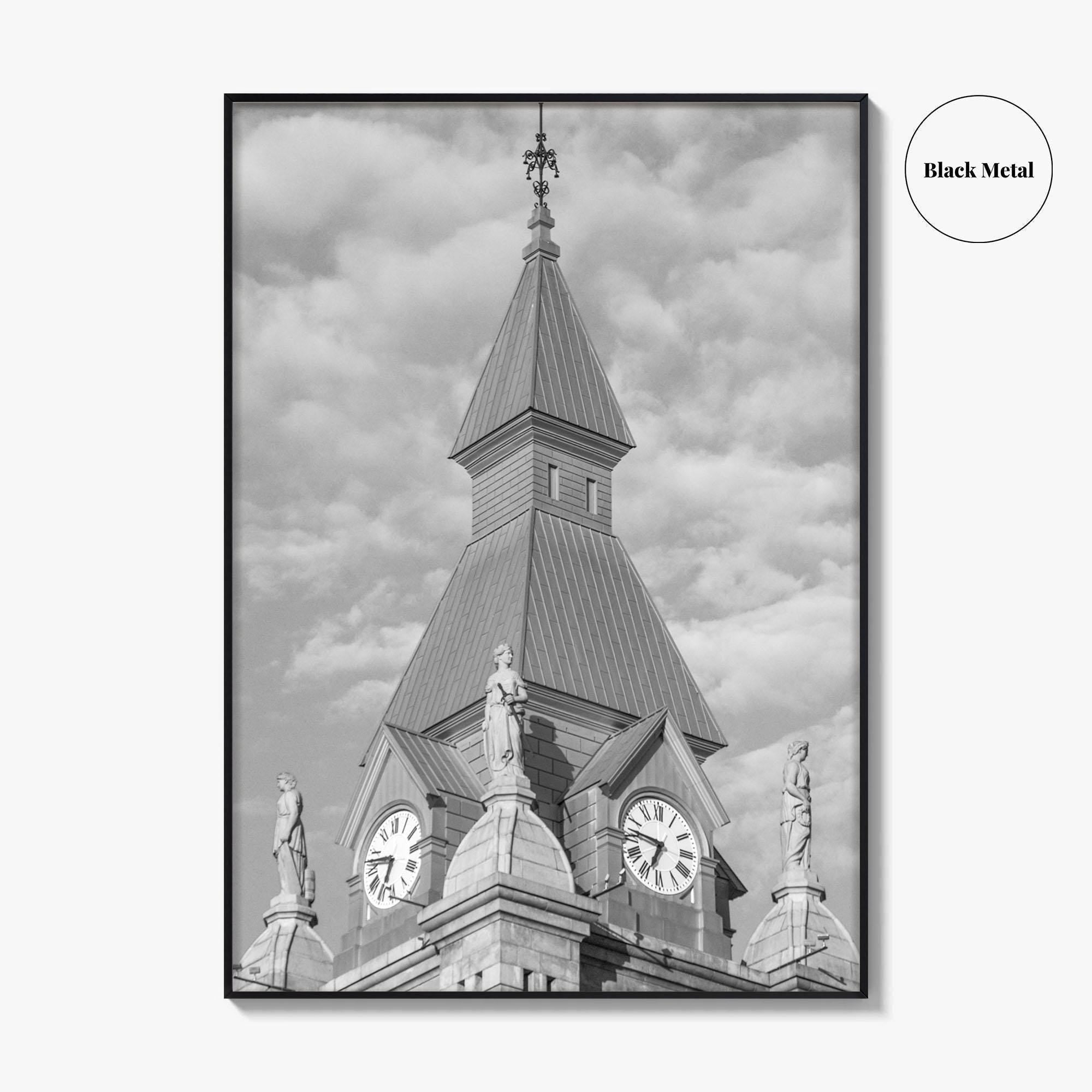 Buffalo Black and White Fine Art Photo Print, Clock Tower, New York, USA Poster