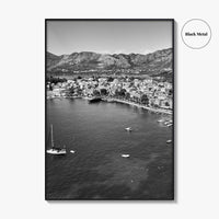 Cavtat Black and White Fine Art Photo Print, Old Town, Dubrovnik, Croatia Wall Poster
