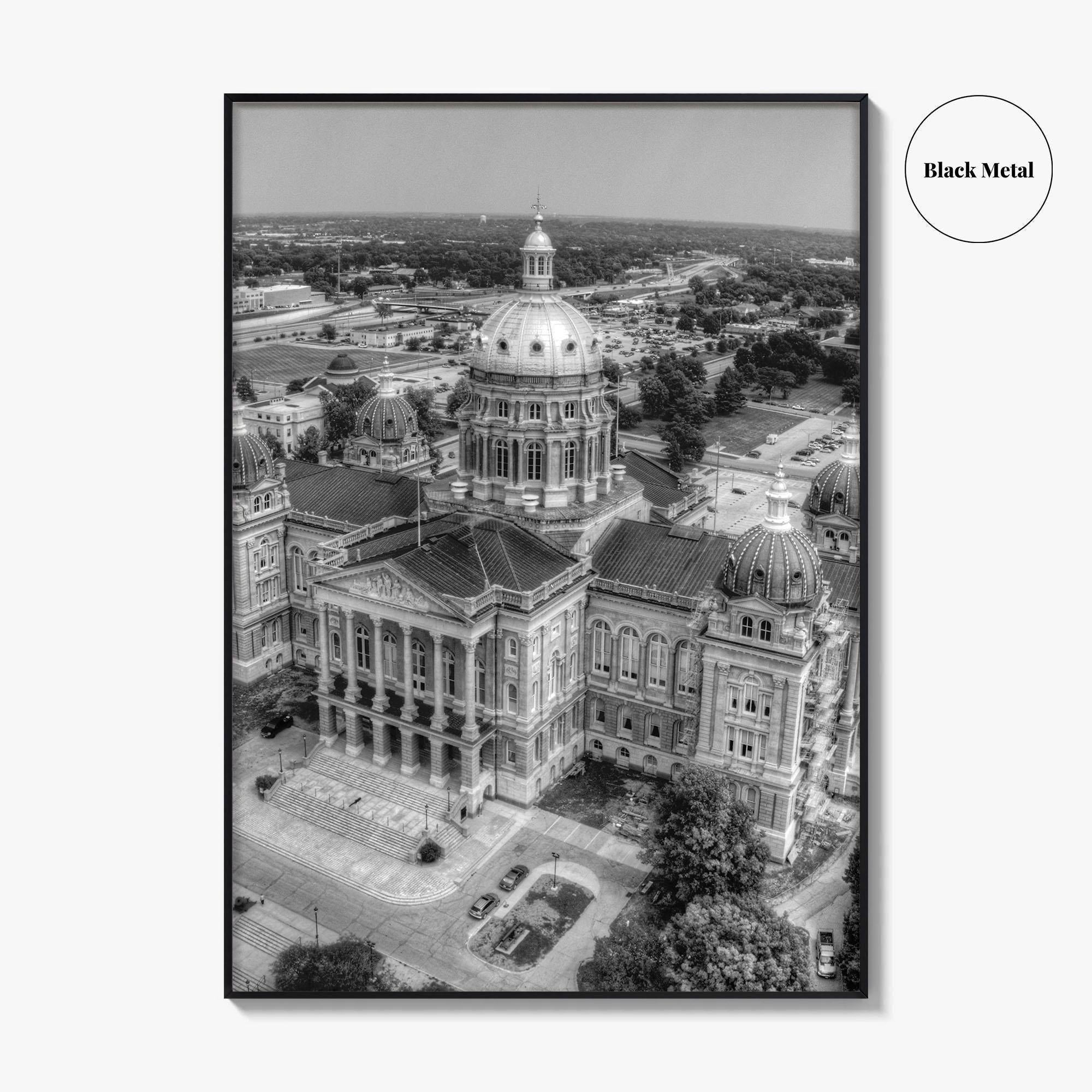 Des Moines Black and White Fine Art Photo Print, Iowa Wall Decor, USA Poster