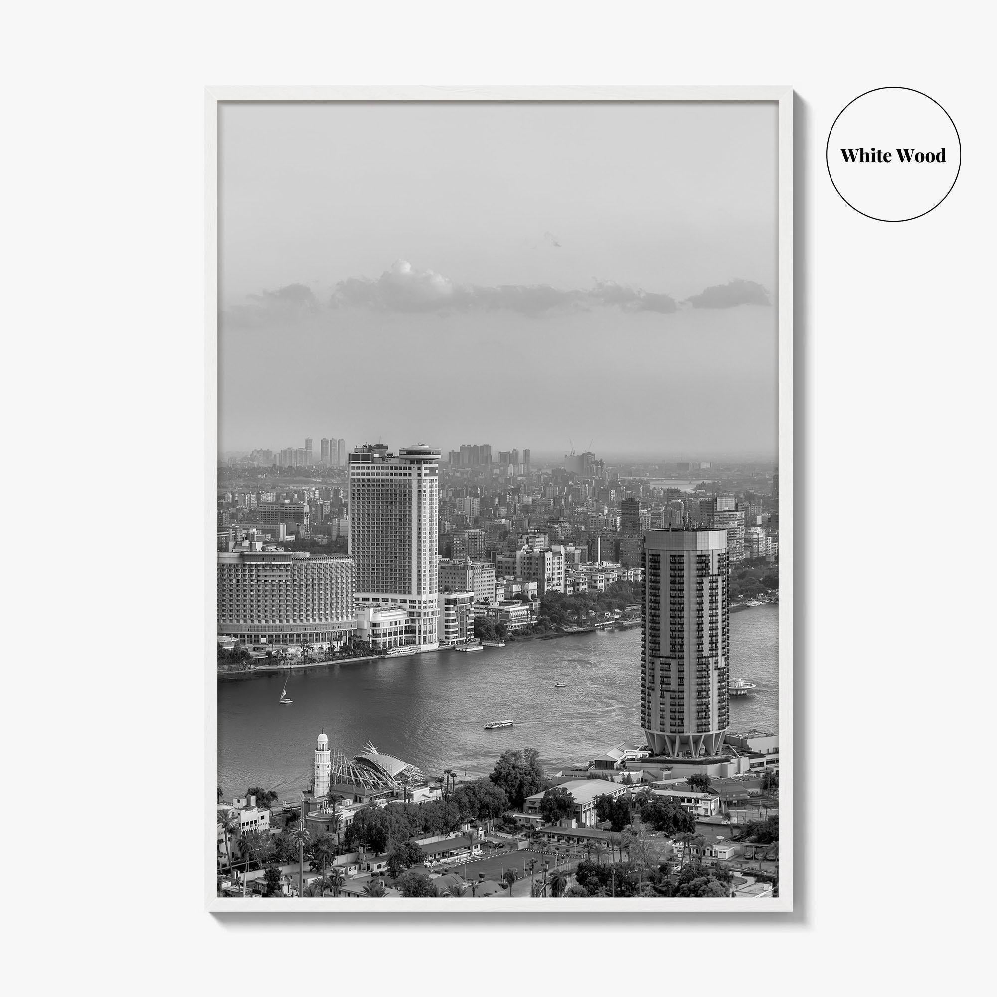 Cairo Black and White Fine Art Photo Print, Nile River, Egypt Wall Art
