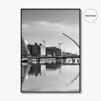 Dublin Black and White Fine Art Photo Print, River Liffey, Samuel Beckett Bridge, Ireland