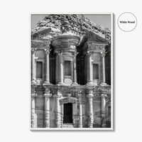 Petra Black and White Fine Art Photo Print, Monastery, Jordan Wall Poster
