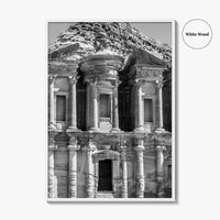 Petra Black and White Fine Art Photo Print, Monastery, Jordan Wall Poster