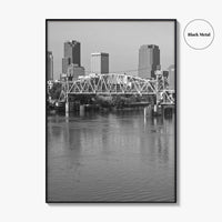 Little Rock Black and White Fine Art Photo Print, Arkansas River Bridge, AR, USA