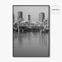 Little Rock Black and White Fine Art Photo Print, Arkansas River Bridge, AR, USA