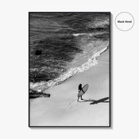Bali Black and White Fine Art Photo Print, Indonesia Surf Beach Wall Decor Poster
