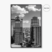 Kansas City Skyline Black and White Fine Art Photo Print, Downtown, Missouri, KC, USA
